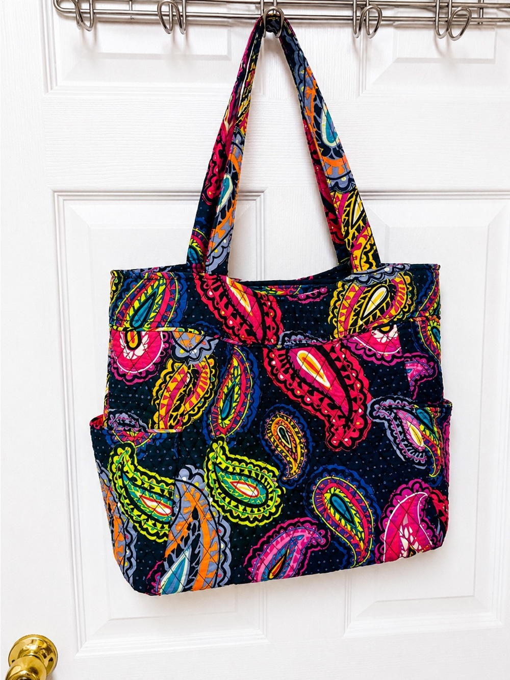 Vera Bradley Colorful Twilight Paisley Tote Turnlock Wallet Matching Set - Picture 5 of 15